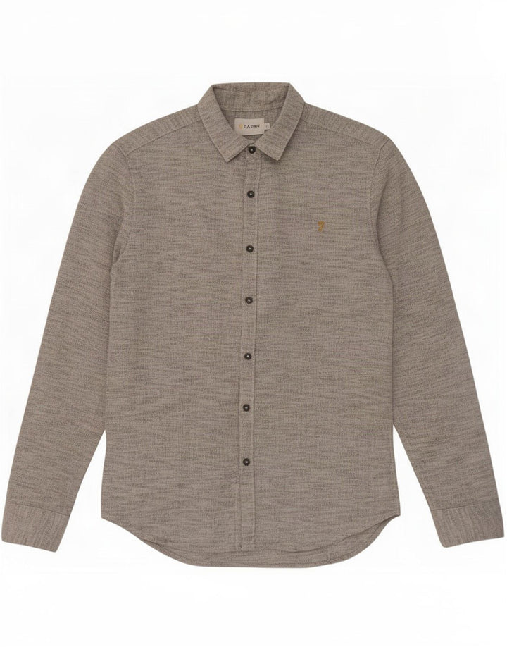 Farah Herreskjorte Medium Grey Flecked Bomuld