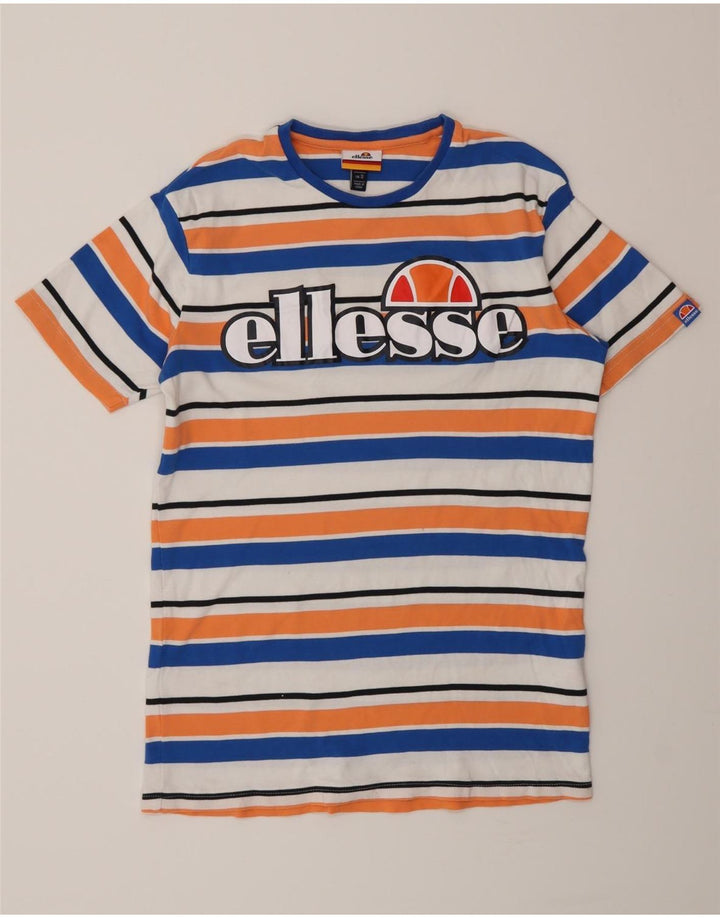 Ellesse Herre grafisk T-shirt Top Lille flerfarvet stribet bomuld