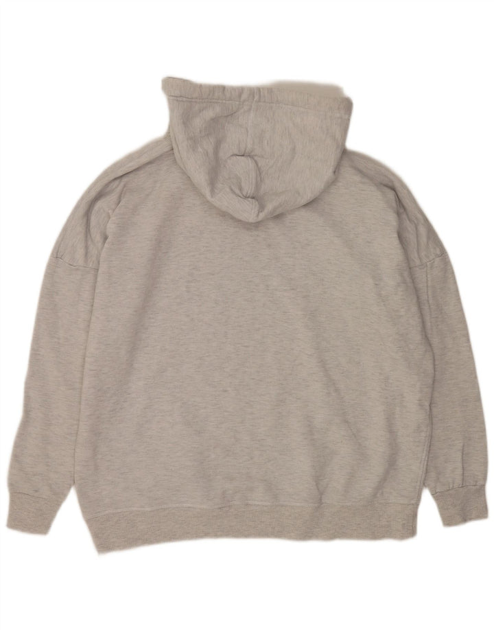 Superdry Graphic Oversized Hoodie Jumper UK 12 Medium Grey Flecked