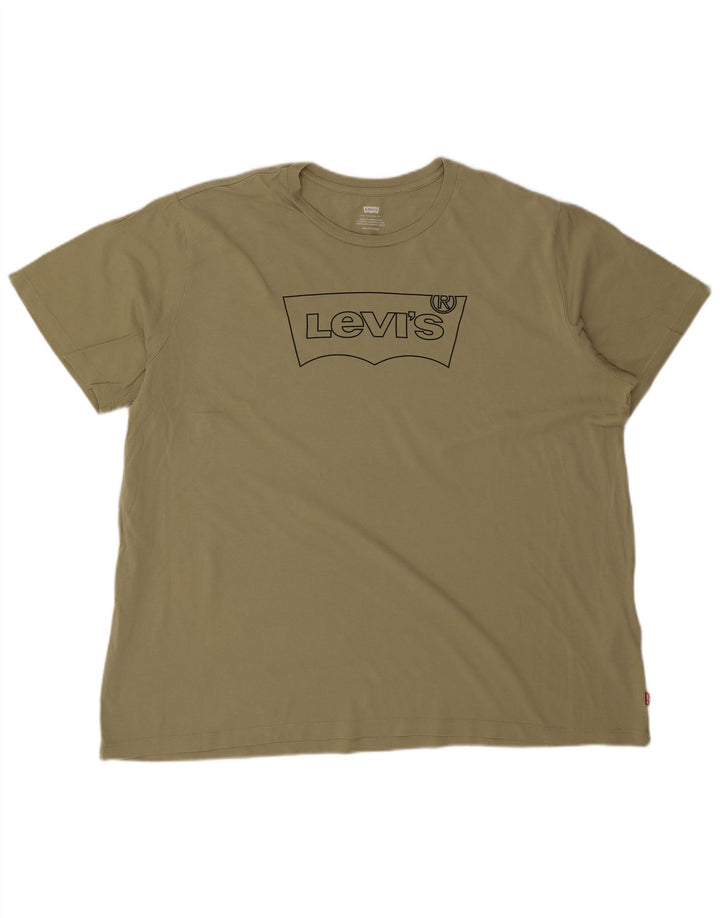 Levi's Herre grafisk T-shirt Top 2XL Khaki Bomuld
