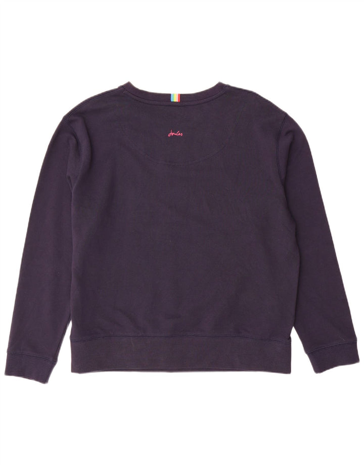 JOULES Dame Oversized Sweatshirt Jumper UK 12 Mellem marineblå bomuld