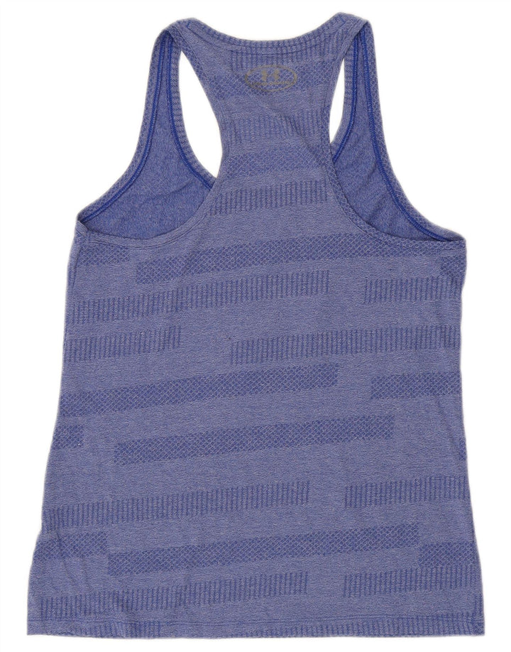 Under Armour Dame Heat Gear Vest Top UK 12 Medium Blue Striped