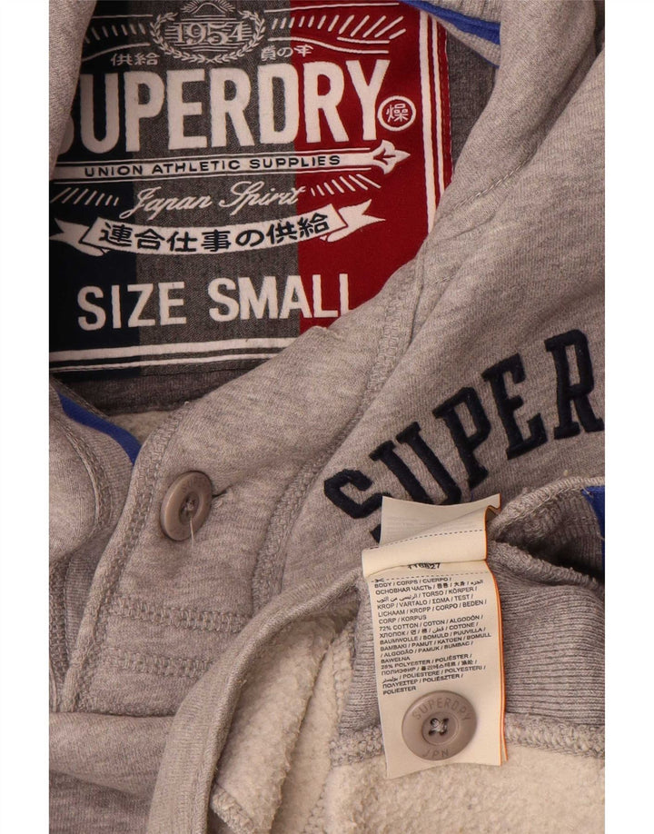 Superdry Herre grafisk knaphals sweatshirt lille grå bomuld
