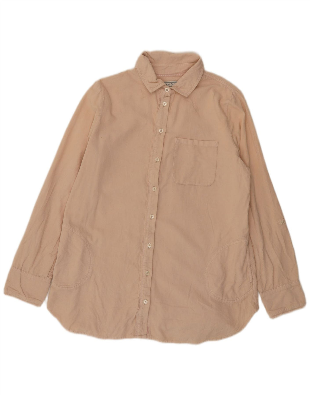 Fat Face Dame Fløjlsskjorte UK 12 Medium Beige Bomuld