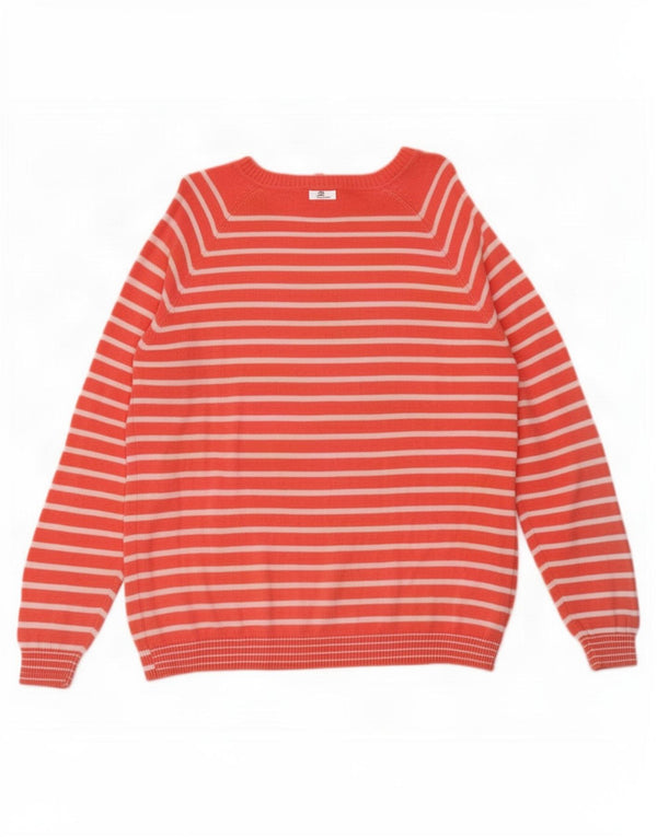 Joules Dame Boat Neck Jumper Sweater UK 18 XL Pink Stribet hør