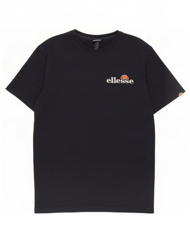 Ellesse Herre Grafisk T-Shirt Top Medium Marineblå Bomuld