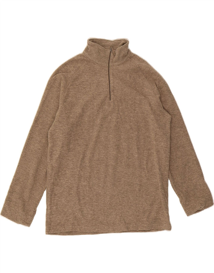 MOUNTAIN WAREHOUSE Mens Zip Neck Fleece Jumper Medium Brown Polyester Vintage Mountain Warehouse and Second-Hand Mountain Warehouse from Messina Hembry 
