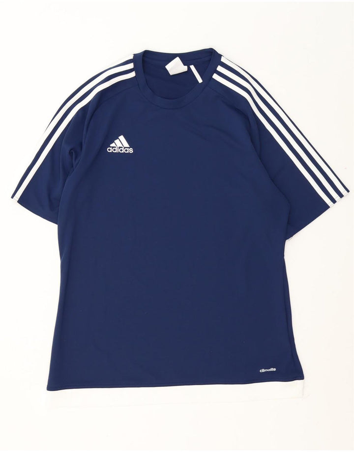 Adidas Herre Climalite T-Shirt Top Medium Marineblå Polyester
