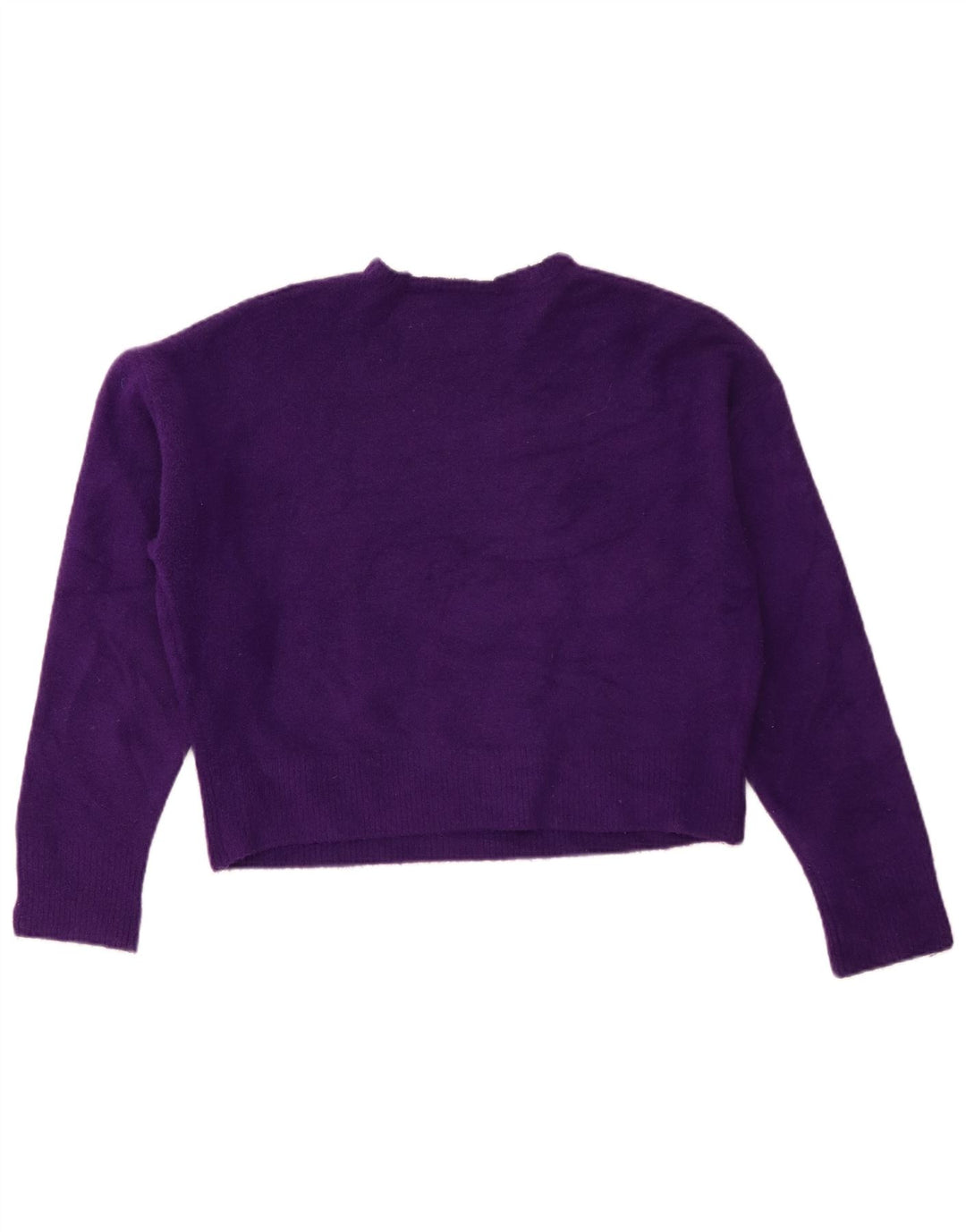Zara Womens Crop Jumper Sweater med rund hals DK 14 Medium Lilla