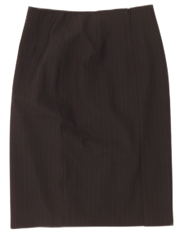 Roccobarocco Womens Pencil Skirt IT 42 Medium W26 Black Pinstripe