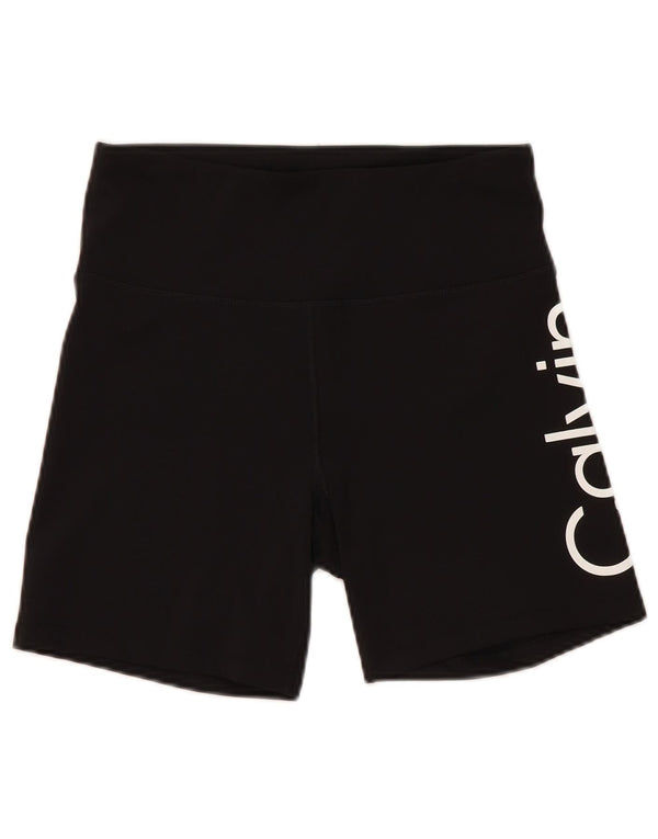 Calvin Klein Dame grafiske sportsshorts UK 12 Medium Sort Polyester