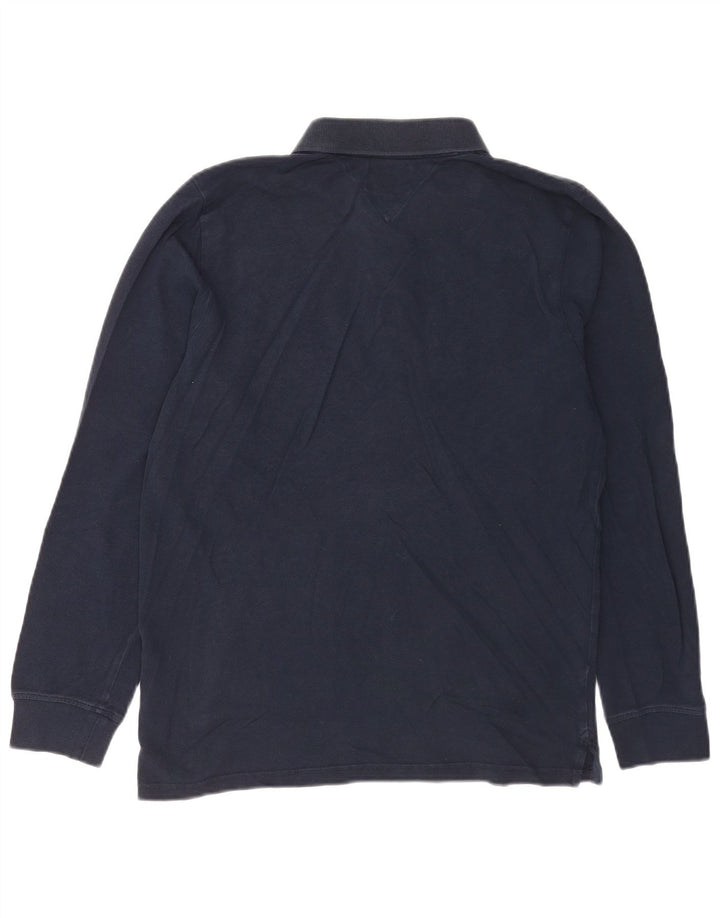Tommy Hilfiger Langærmet herre poloshirt Medium marineblå bomuld