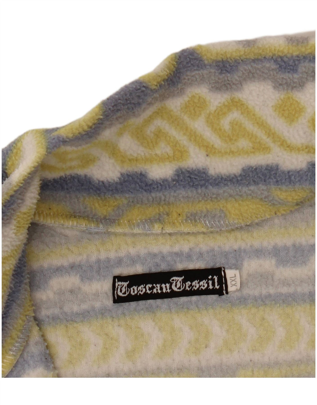 Vintage dame fleecejakke UK 20 2XL Gul Geometrisk