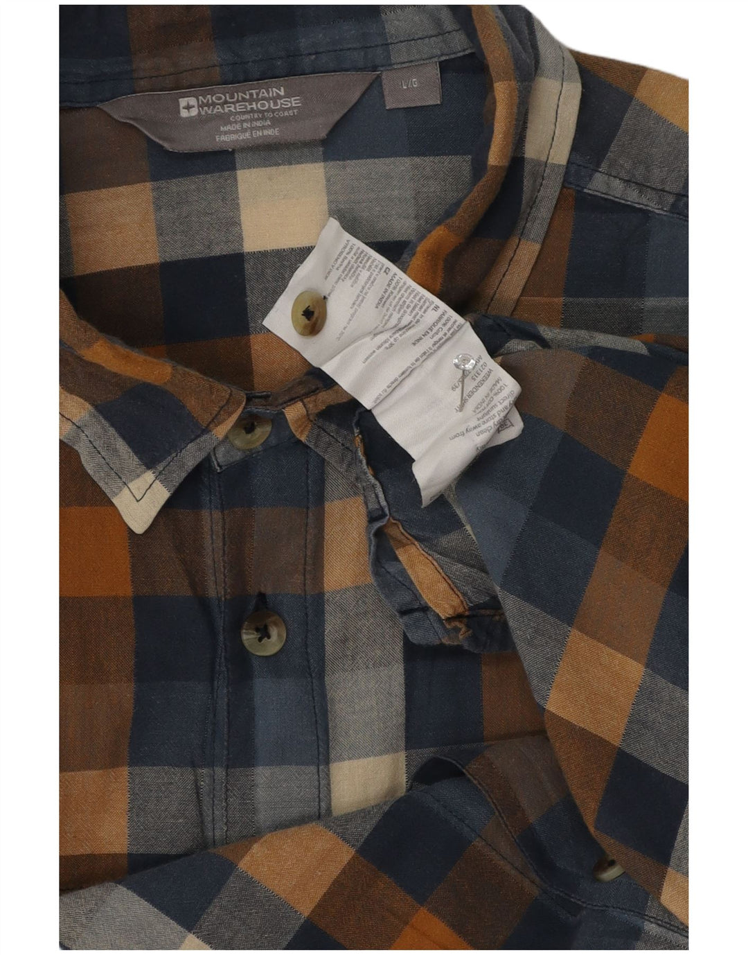 Mountain Warehouse Herre kortærmet flannelskjorte Stor marineblå ternet