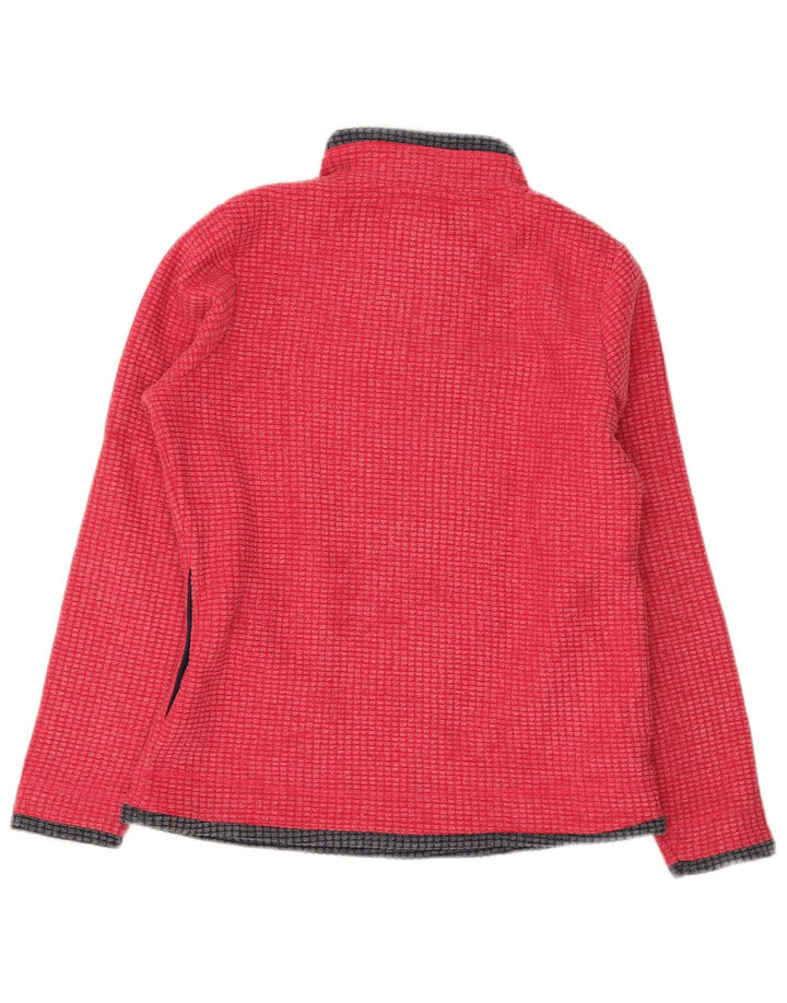 Weird Fish Dame Zip Neck Fleece Jumper UK 12 Medium Red
