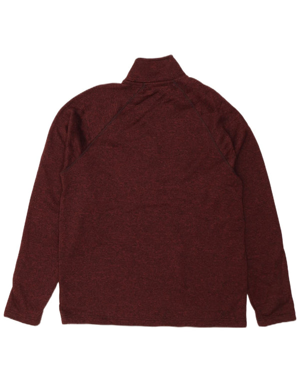 EDDIE BAUER Sweatshirt med lynlås til mænd, stor Burgundy Flecked