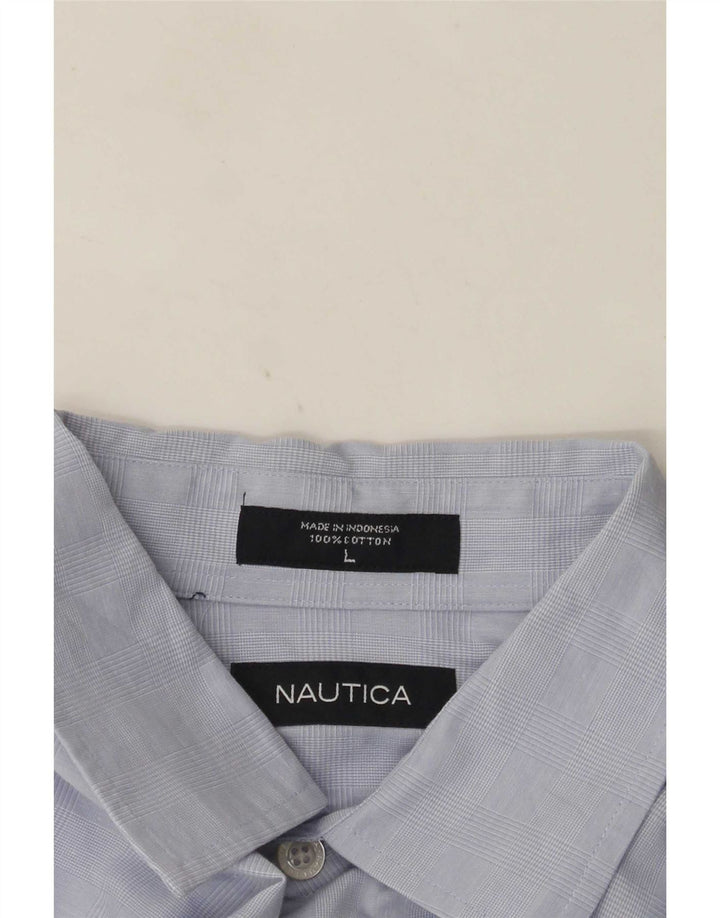 Nautica herreskjorte stor blå ternet bomuld