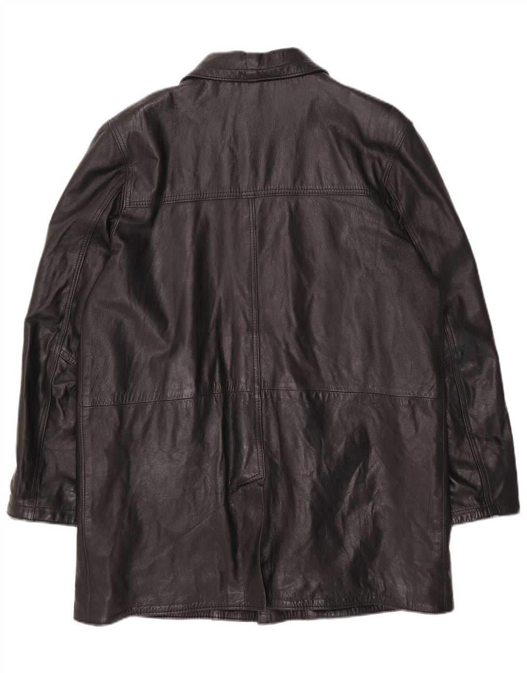 Vintage Herre Oversized Læderjakke UK 40 Stor Sort Læder