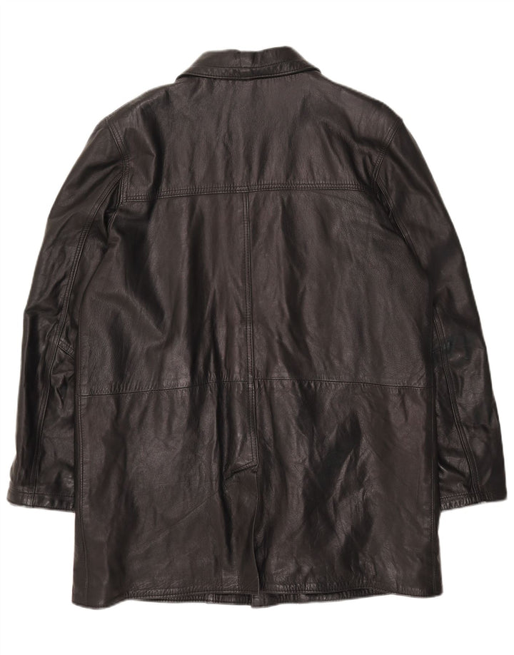 Vintage Herre Oversized Læderjakke UK 40 Stor Sort Læder