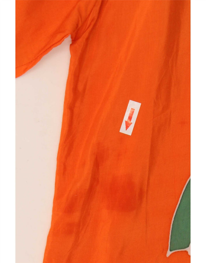 Vintage Herre Grafisk Kortærmet Pullover Shirt Stor Orange