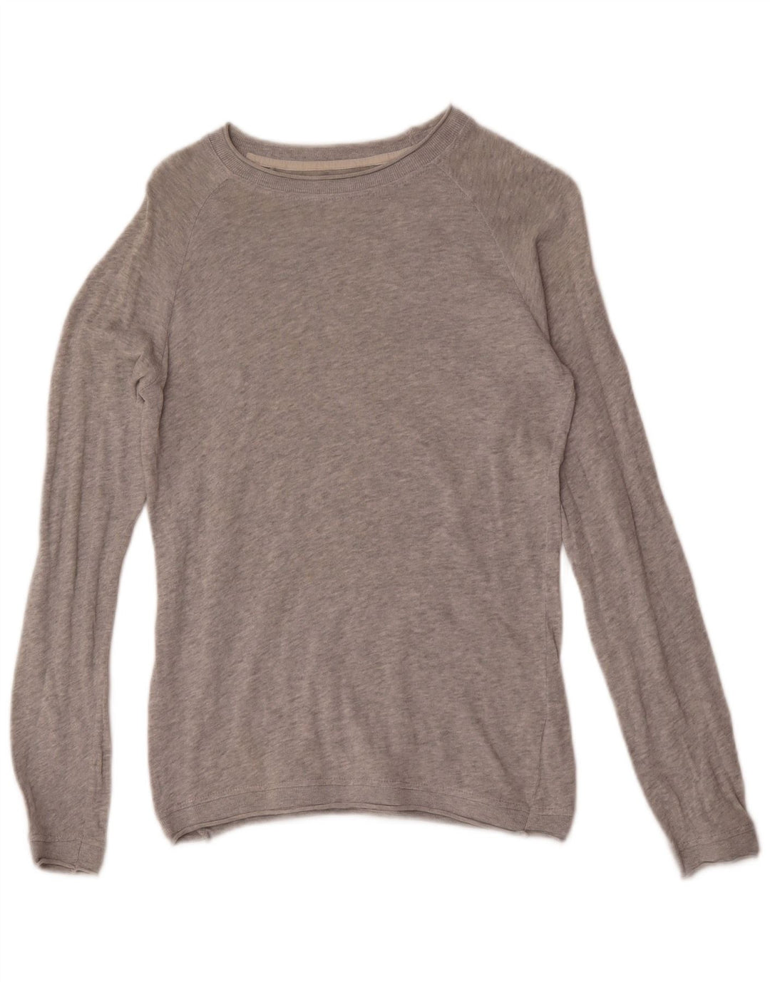 Zara Herre Boat Neck Jumper Sweater Lille grå Flecked Bomuld