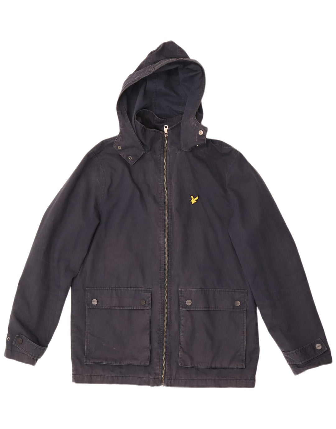 LYLE & SCOTT vindjakkejakke med hætte til mænd UK 38 Medium marineblå bomuld