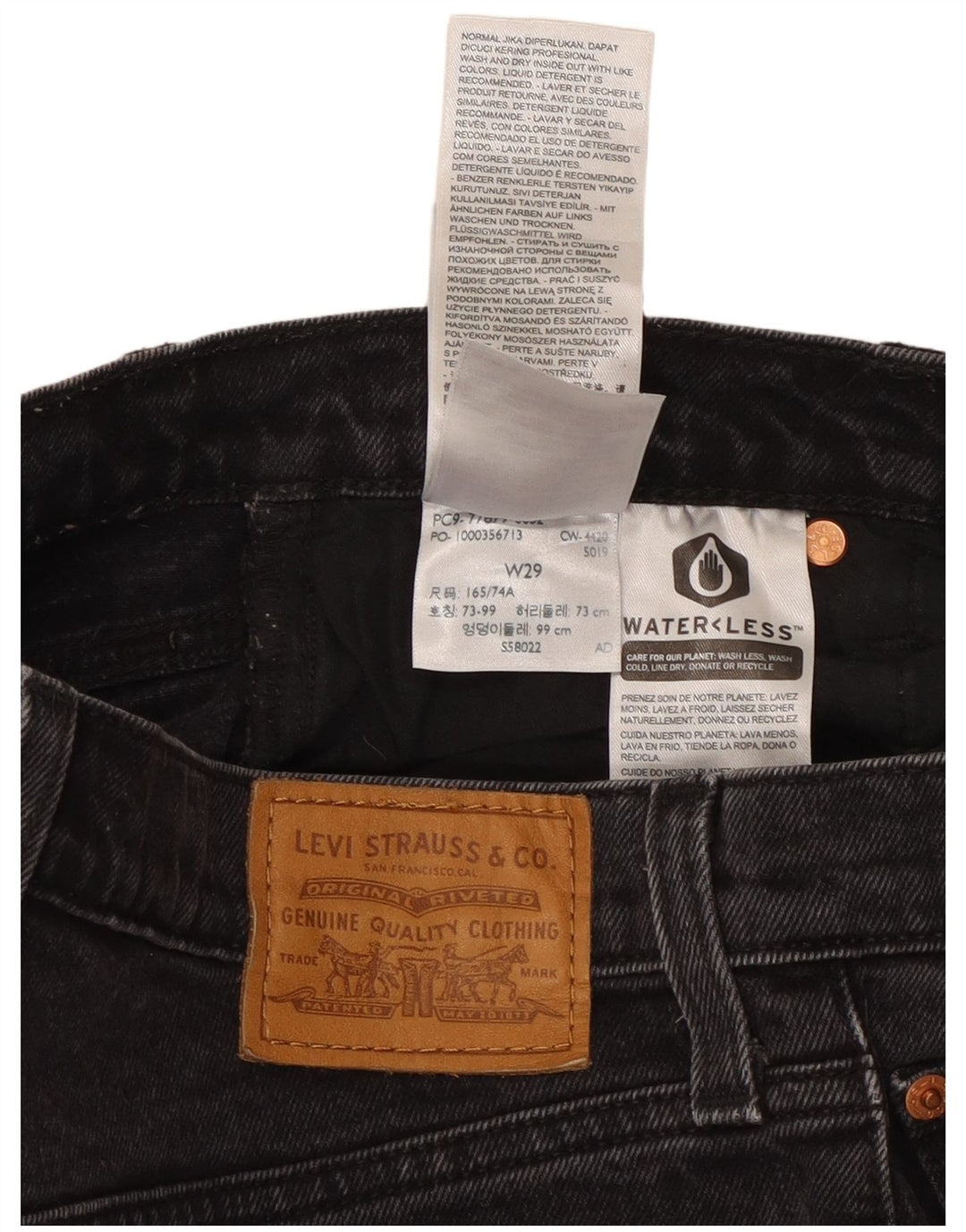 Levi's denimshorts til kvinder W29 Mellem sort bomuld