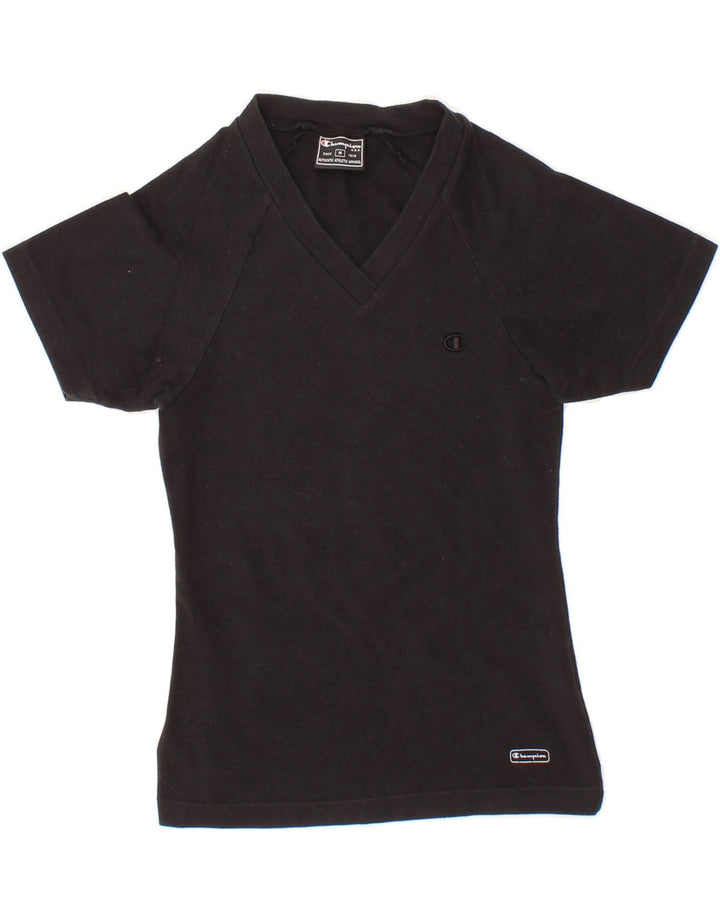 CHAMPION Girls T-Shirt Top 9-10 Years Medium Black Cotton Vintage Champion and Second-Hand Champion from Messina Hembry 