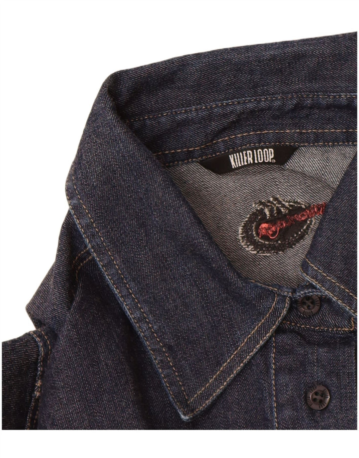 Killer Loop Dame Denim Shirt UK 8 Small Navy Blue