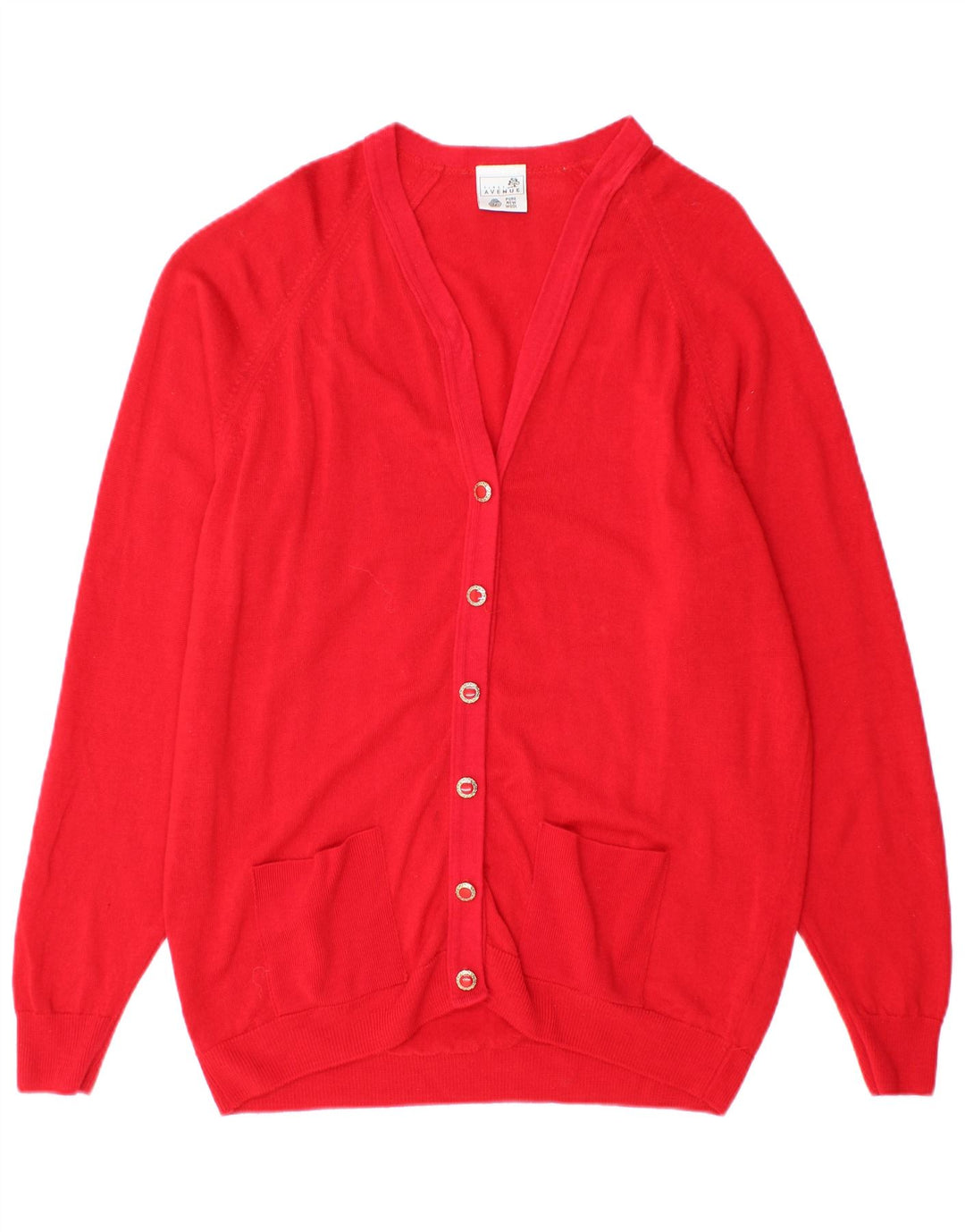 FIRST AVENUE Dame Cardigan Sweater UK 16 Large Red New Wool
