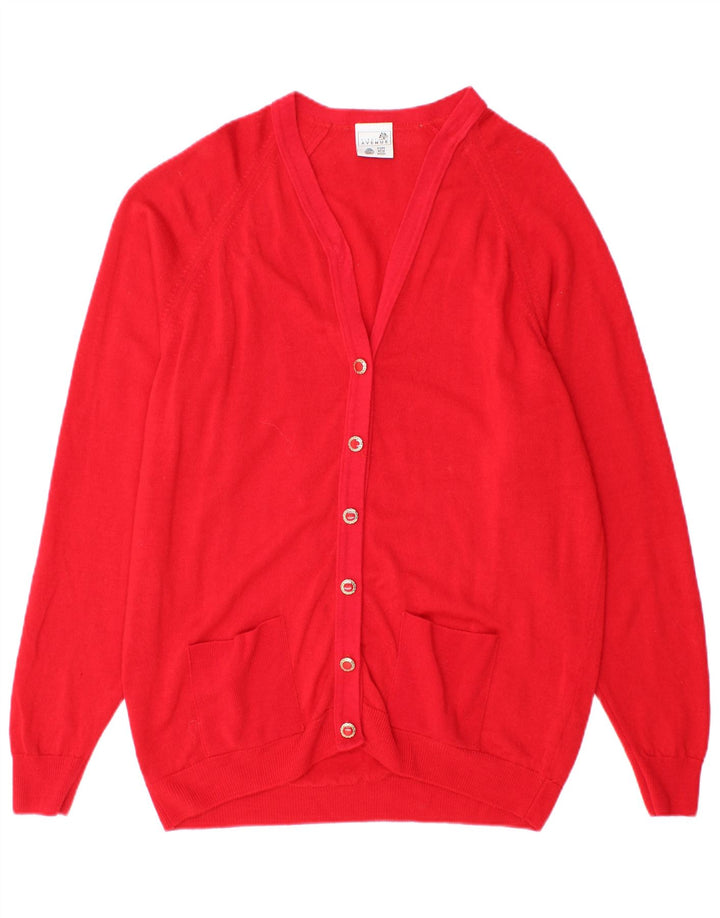 FIRST AVENUE Dame Cardigan Sweater UK 16 Large Red New Wool