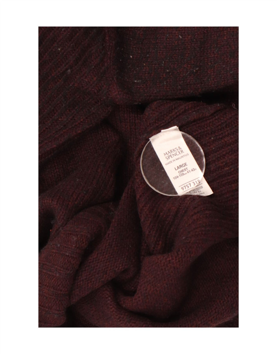 Marks & Spencer Herre sweater med lynlåshals Stor Bourgogne lammeuld