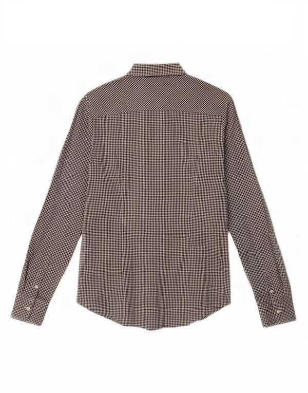 Tommy Hilfiger Dame Stretch Shirt US 10 Large Black Gingham Cotton