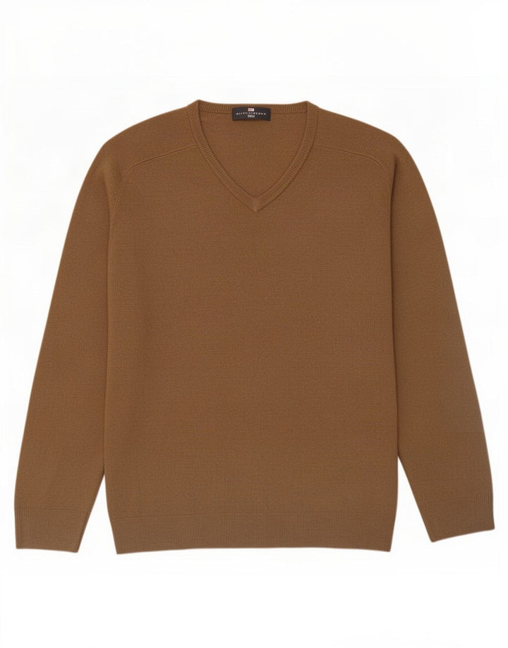 Marks & Spencer Herre Blue Harbor V-hals sweater Medium Brun