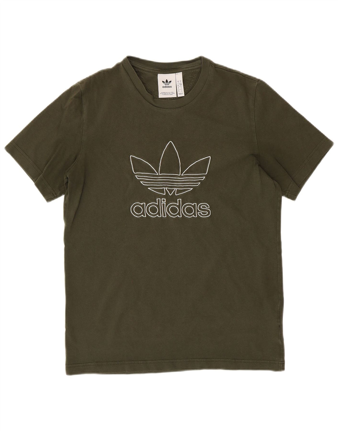 ADIDAS Grafisk T-shirt til mænd, lille Khaki Bomuld