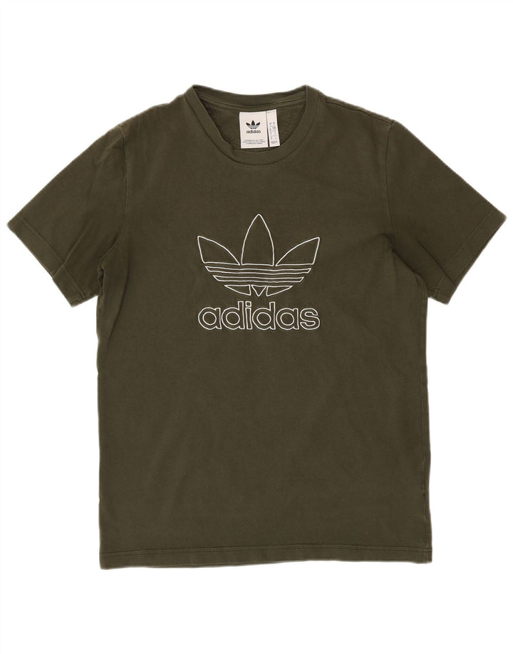 ADIDAS Grafisk T-shirt til mænd, lille Khaki Bomuld