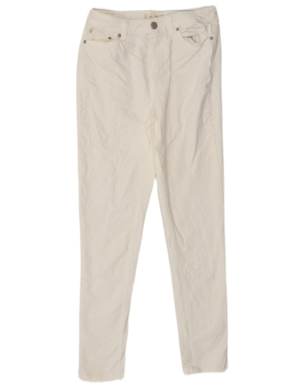 JOULES Dame Slim Jeans UK 10 Small W27 L28 Hvid Bomuld