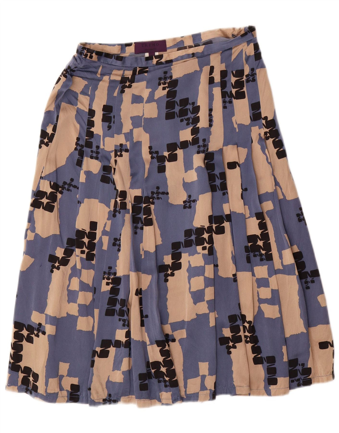 LES COPAINS Dame 2-delt nederdelsæt IT 42 Medium W28 Blå Geometrisk Silke