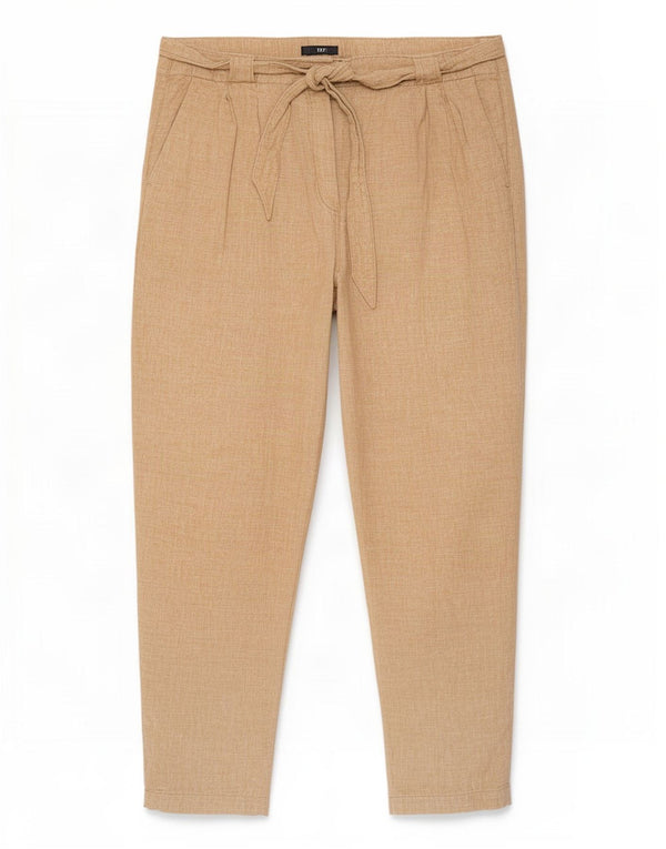 Marks & Spencer koniske chinobukser til kvinder UK 18 XL W38 L29 Beige hør