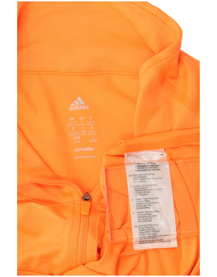ADIDAS Dame Climalite Pullover Træningsdragt Top UK 16/18 Large Orange