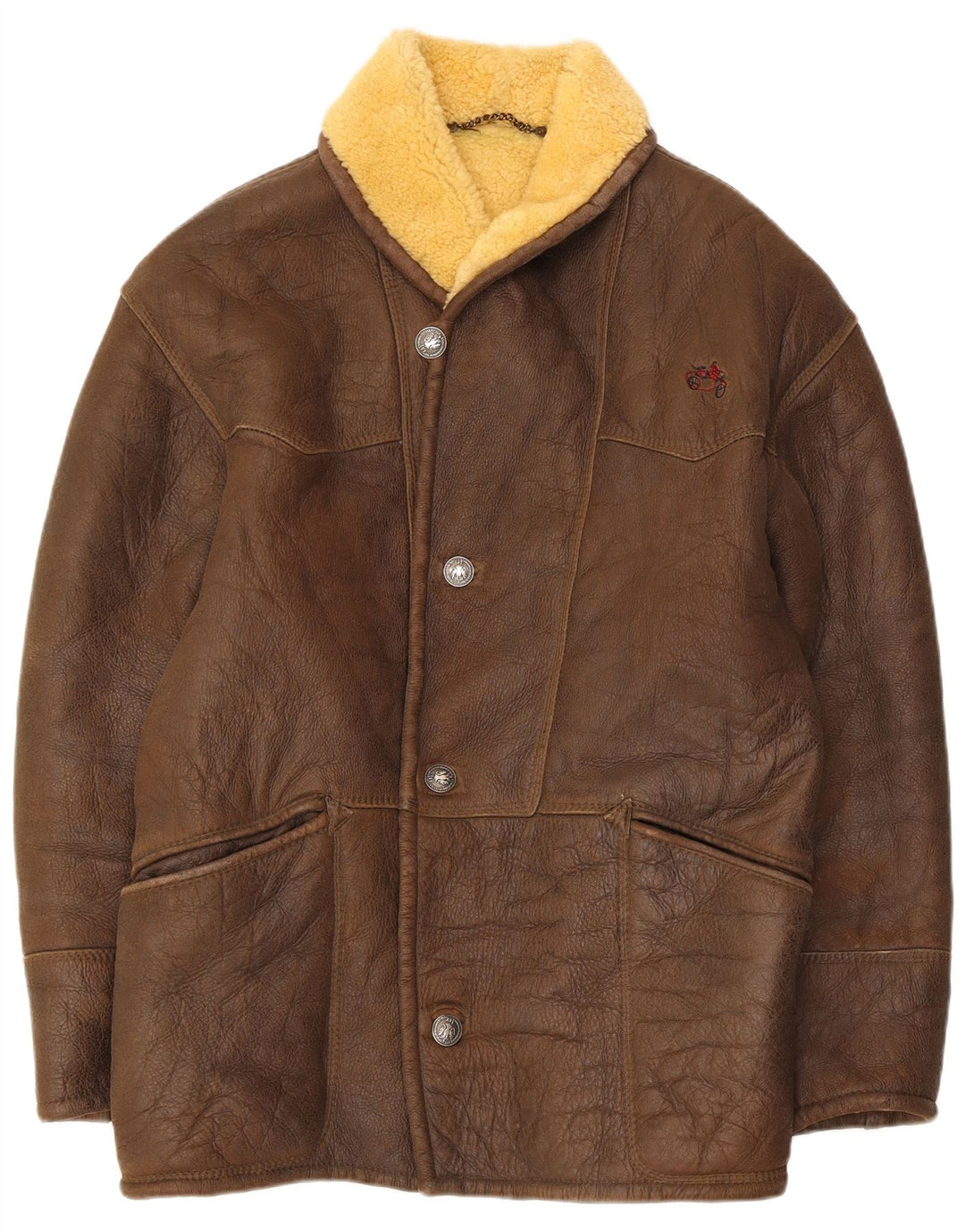 Vintage Herre Shearling Jacket IT 52 XL Brun