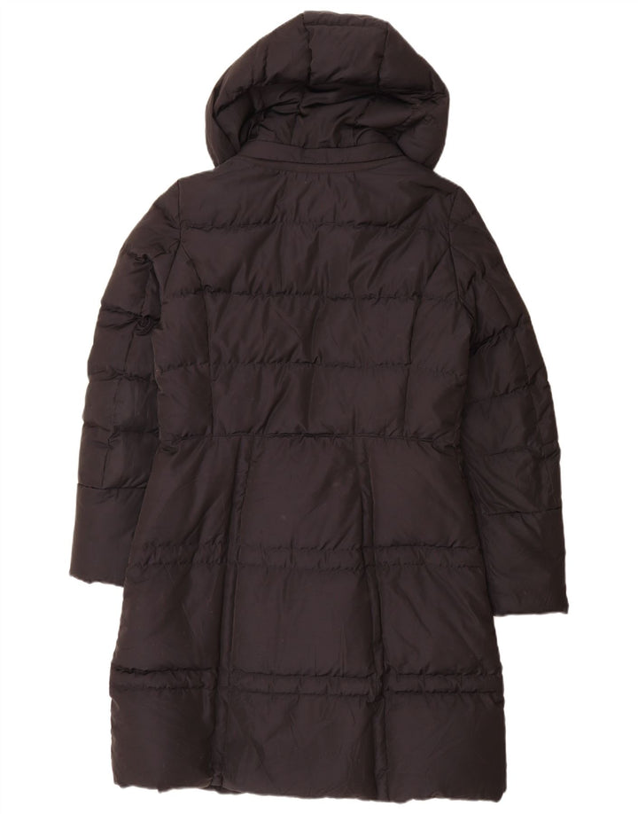 Geox Polstret frakke med hætte til kvinder UK 12 Medium Sort Polyester