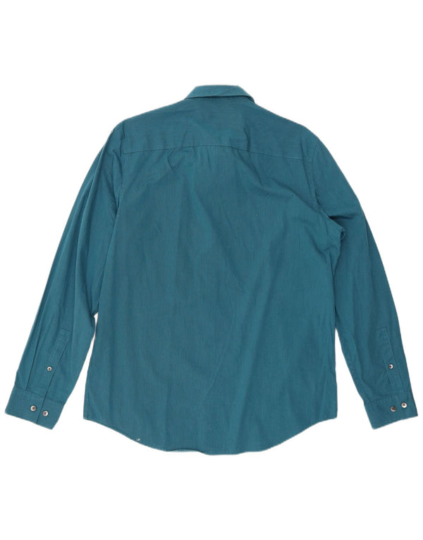 CALVIN KLEIN Herreskjorte Medium Blue Pinstripe Bomuld