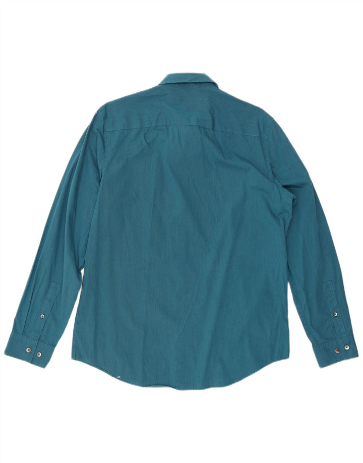 CALVIN KLEIN Herreskjorte Medium Blue Pinstripe Bomuld