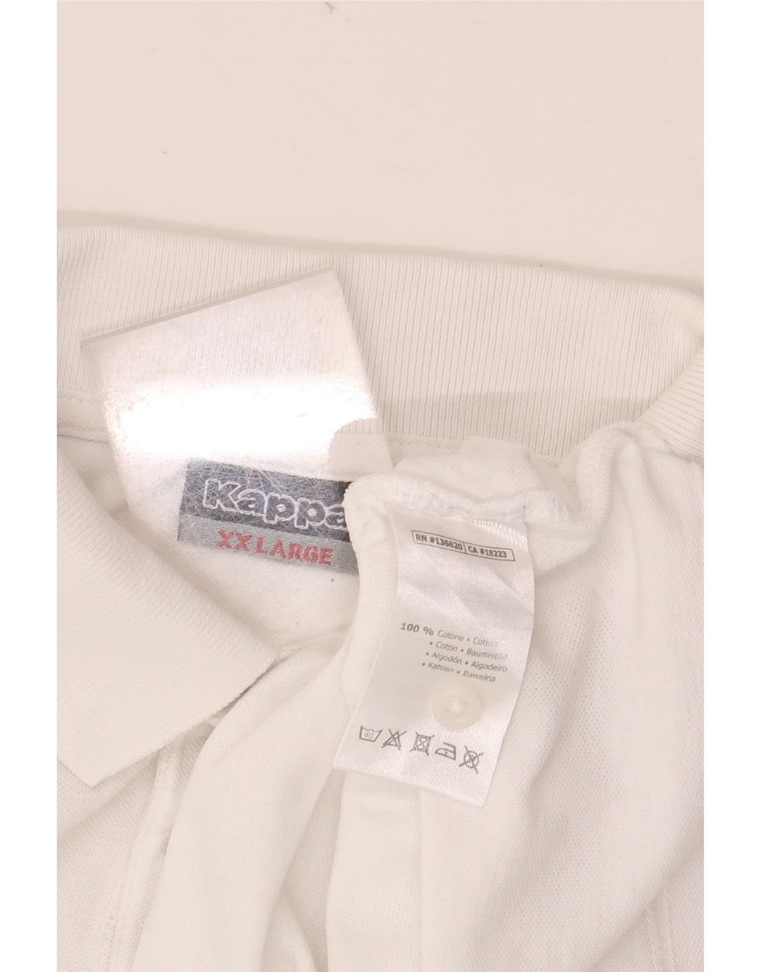 KAPPA herre poloshirt 2XL hvid bomuld