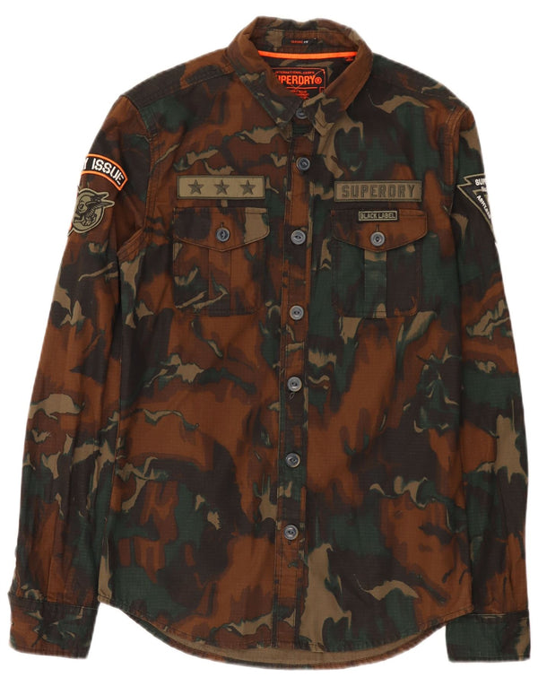 Superdry Herre Classic Fit Military Shirt Lille grøn Camouflage Bomuld