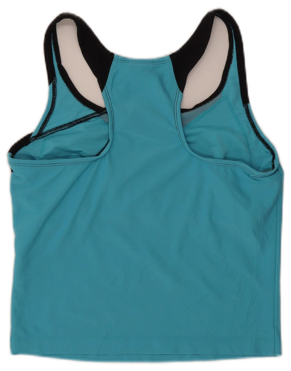 Nike Womens Crop Vest Top US 12/14 Large Blue Colourblock Polyester Sports