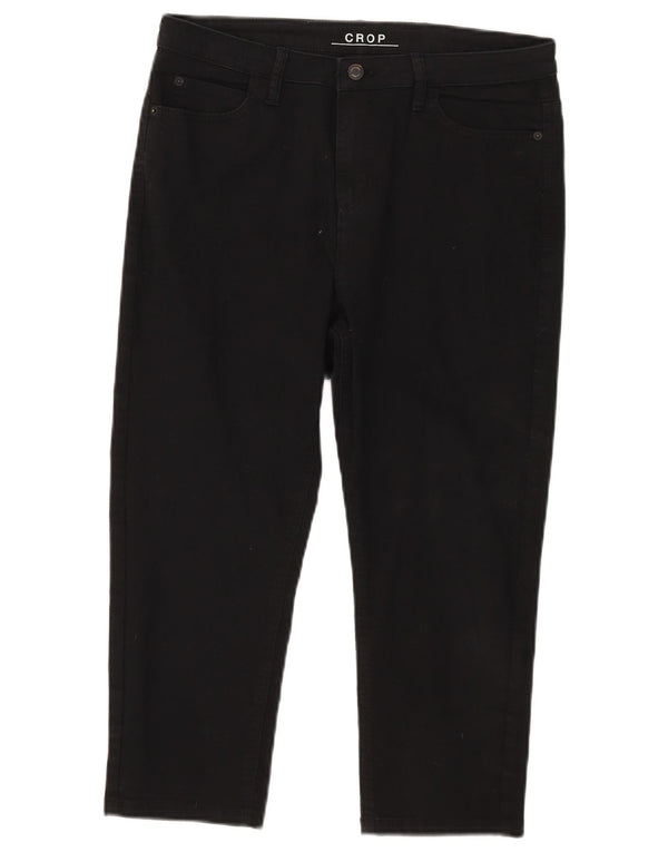 Marks & Spencer Womens Cropped Jeans UK 14 Large W32 L20 Black Bomuld