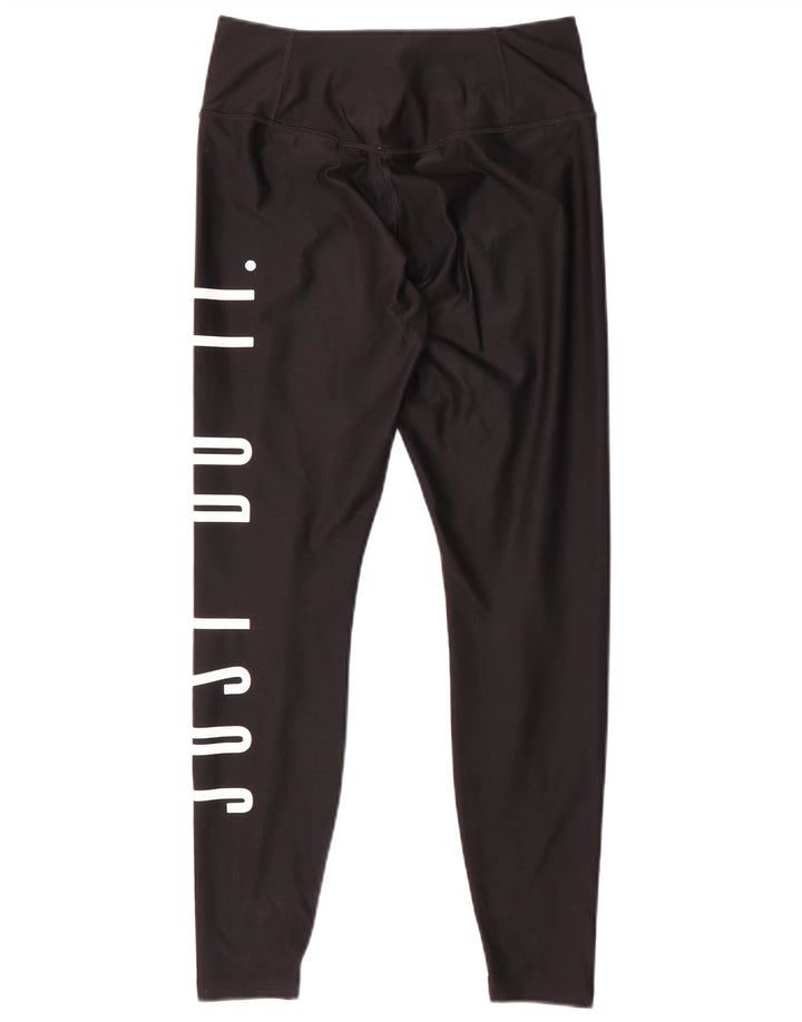 Nike Dame Dri Fit Grafiske Leggings UK 10 Small Black Polyester