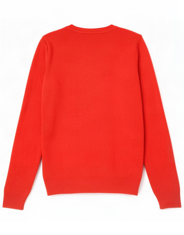 Calvin Klein Jeans Dame Boat Neck Jumper Sweater UK 12 Medium Red